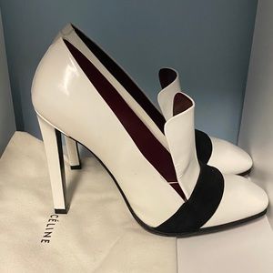 Celine White (& Black) Phoebe Philo Loafer Pumps